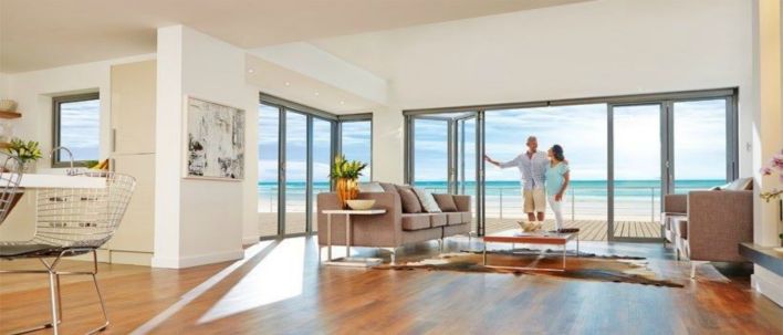 Glass walls of folding doors allows any living space feel expansive and inviting. Sliding doors you can open wide, ahhh.